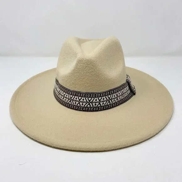Cream Wide Brim Rancher Style Hat